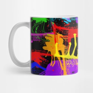 Watercolor splatter effect, neon colors Mug